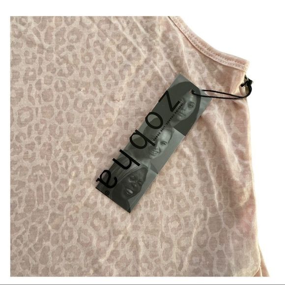 NWT Zobha Pink Leopard Essie Crop Tank size Large - Picture 5 of 5